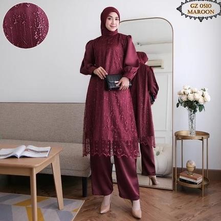 DISKON GOKIL LAURAA ONE SET BRUKAT Setelan Celana Brukat Tille/ Setcel Brukat Denim/ Setcel Brukat R