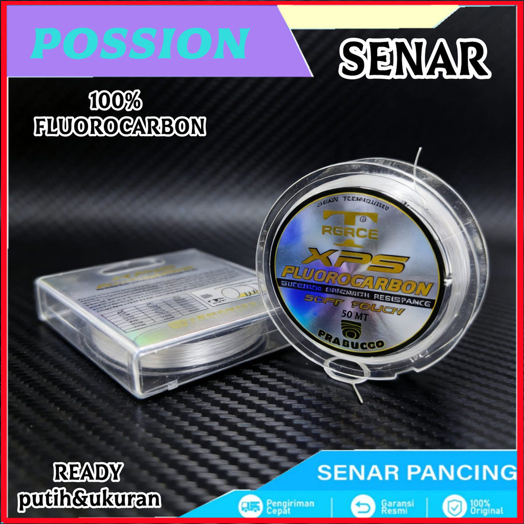 Pancing Trilene Putih Panjang XPS 50m Nilon Memancing Pancing Ikan Bunglon Pancing Terlihat