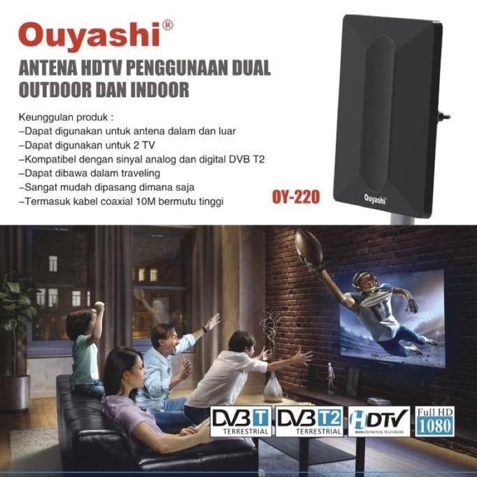 HARGA TERBAIK - Antena TV Digital OUYASHI OY-220 Indoor Outdoor Kabel 10 M