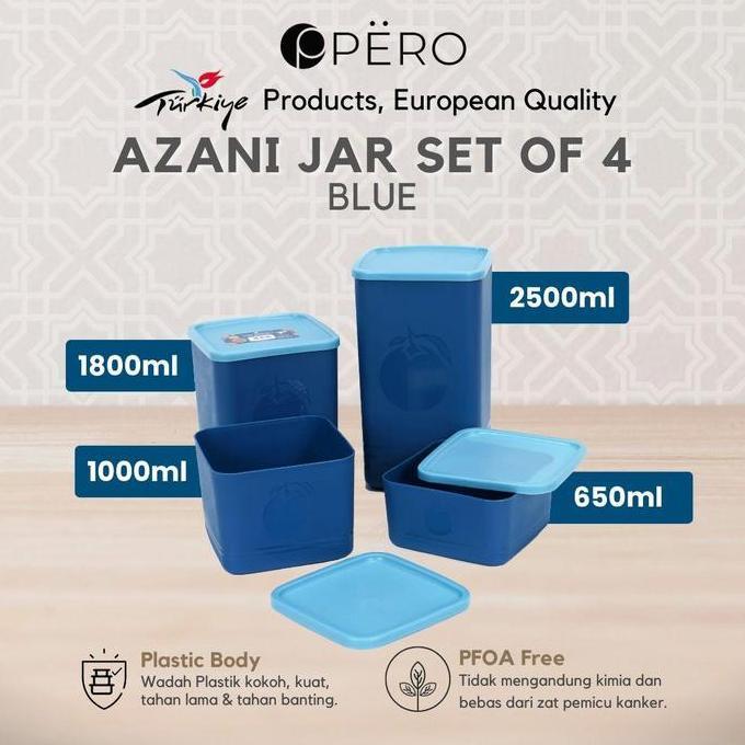 [KOKO PANCI] PERO AZANI JAR SET OF 4 / TOPLES PLASTIK SET OF 4