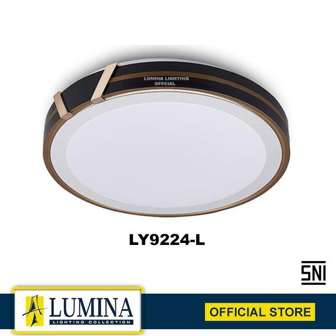 Murah Lumina - Lampu Plafon Led Modern Ceiling Lamp Minimalis Bulat Hitam Gold Sni - Type Ly9224