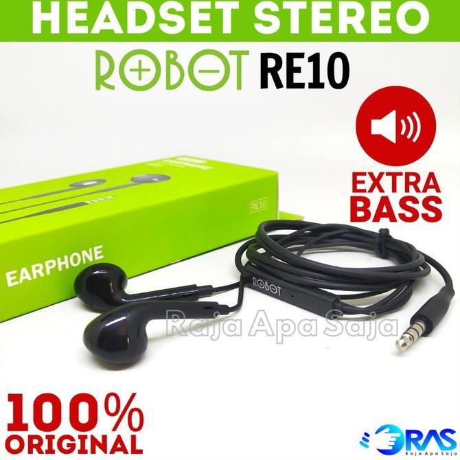 HEADSET ROBOT RE10 FULL BASS STEREO - Handsfree Earphone Hetset