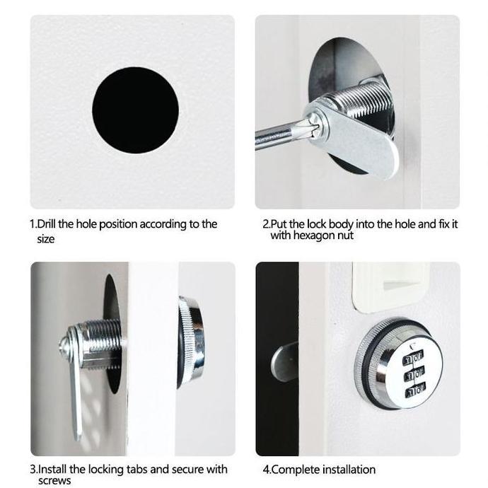 Papipuk- Kunci Kombinasi 3 Digit Kunci Loker Password Kombinasi Tiga Digit