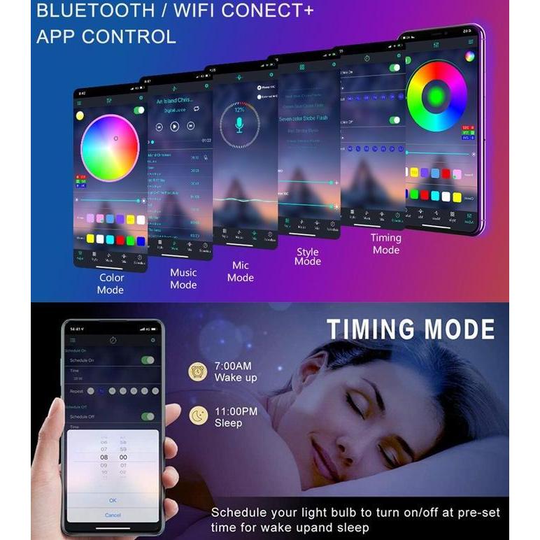 Promo Tripledi Led Strip 15 Meter 450 900Led Rgb 5050 Lampu Tempel Dinding Lampu Panel Bluetooh Wifi