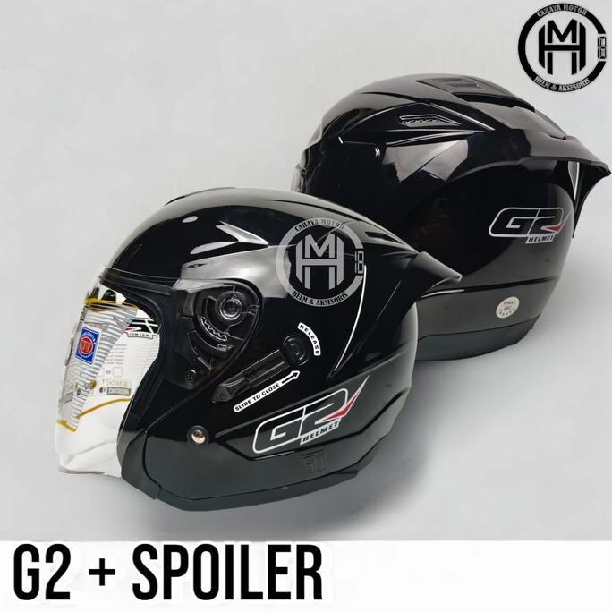TERMURAH - HELM G2 OPTIMAX SOLID BLACK|HITAM|FACE DOUBEL VISOR|MODEL DINAMIC