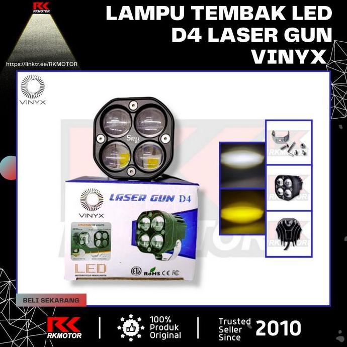 Lampu Tembak Sorot Led Laser Gun D4 Vinyx Motor Mobil 40Watt - 2 Warna