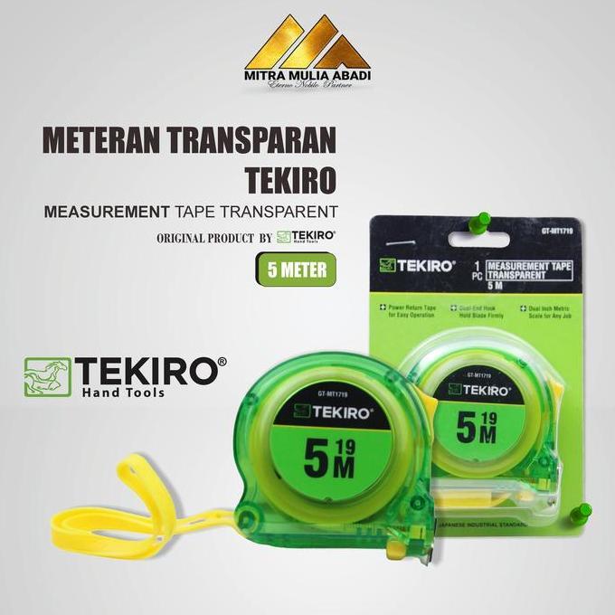 Mjerni- Meteran Tekiro Transparan  5 Meter  | Meteran Tekiro 5 Meter L Meteran Gulung Tekiro