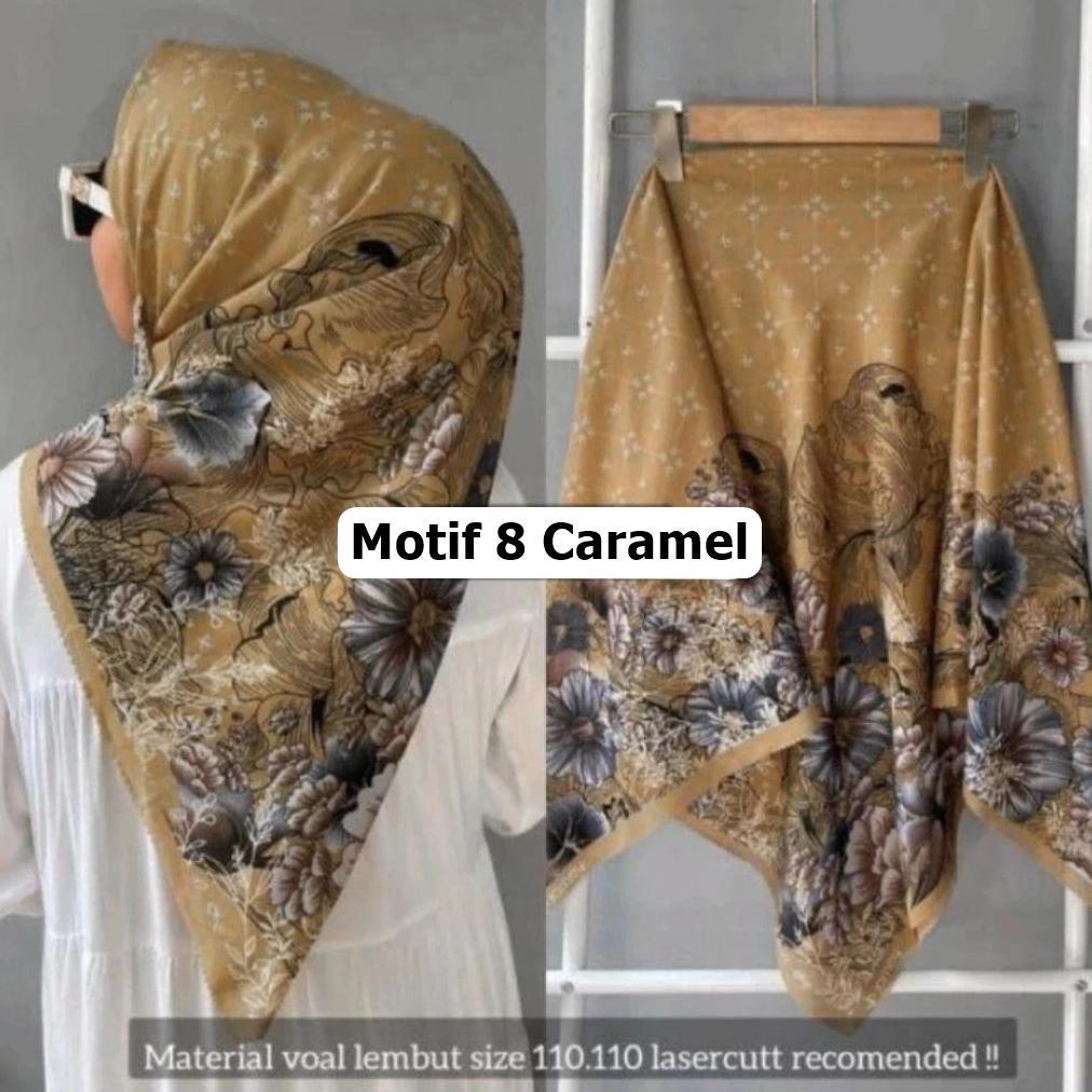 Segiempat Motif Instan Resleting Dagu / Hijab Zipper Motif Segiempat Instan