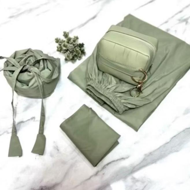 Mukena Parasut Traveling Korea Premium + Tas mukena dan Sajadah