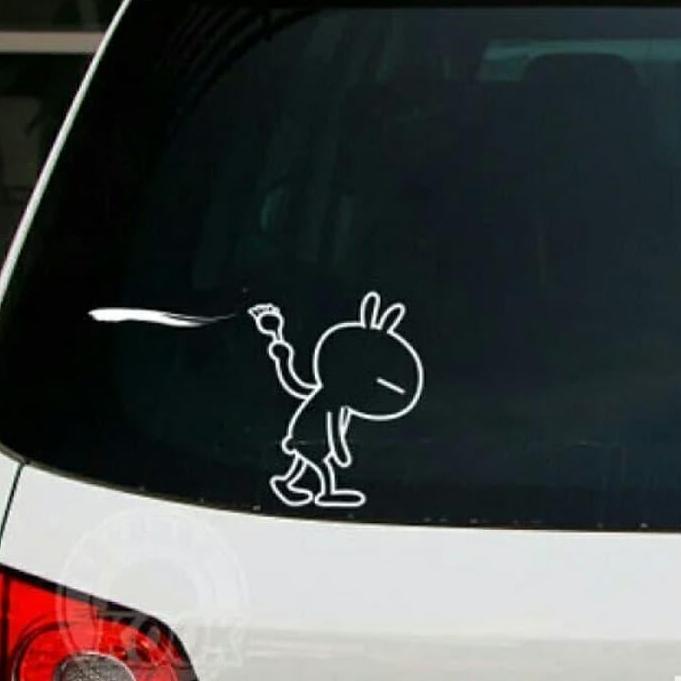 Stiker Kaca Mobil Belakang Tuzki Tuzki Patah Hati Lucu