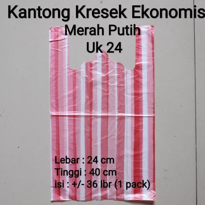 Picnpic- Kantong Kresek Merah Putih 24 (10Bks)| , Kresek Merah Putih Ekonomis
