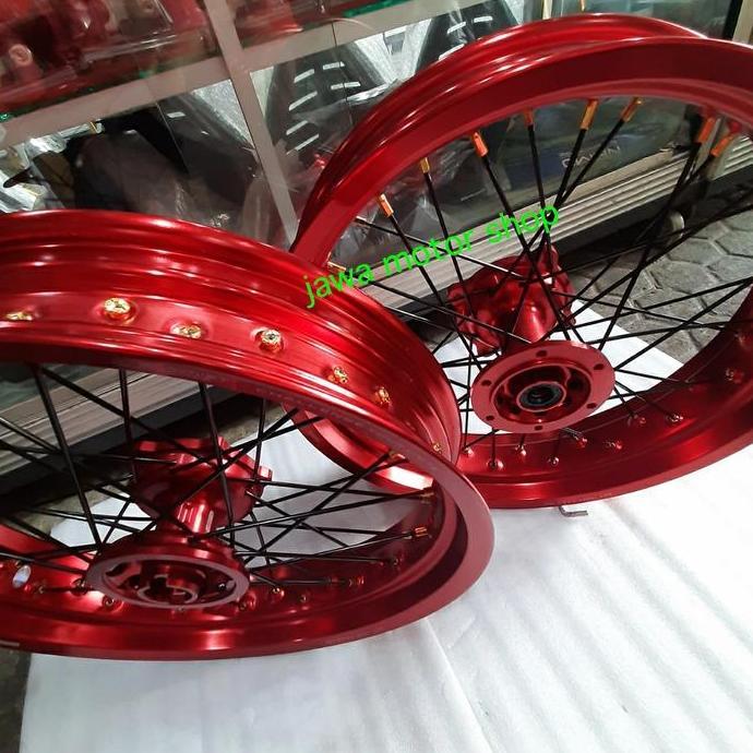 Velg supermoto paket klx 150/D tracker 150 ful scarlet racing original
