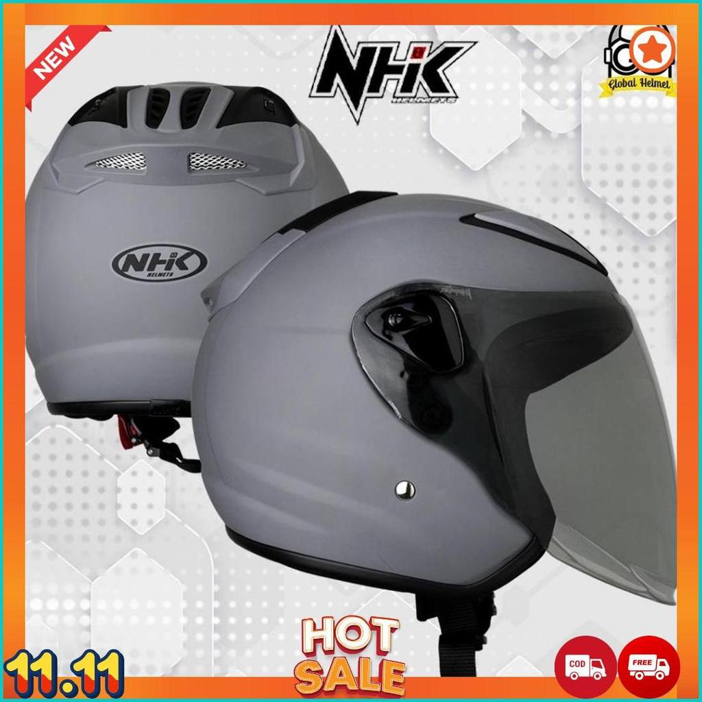 Helm Nhk Half Face Nhk R6 Nhk R 6 Solid Polos Dim Grey Doff Nhk R6 Polos [H2]