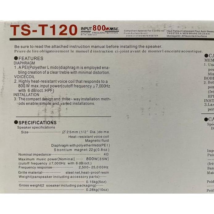 Tweeter TS 120/Tweeter Speaker Mobil TS-T120