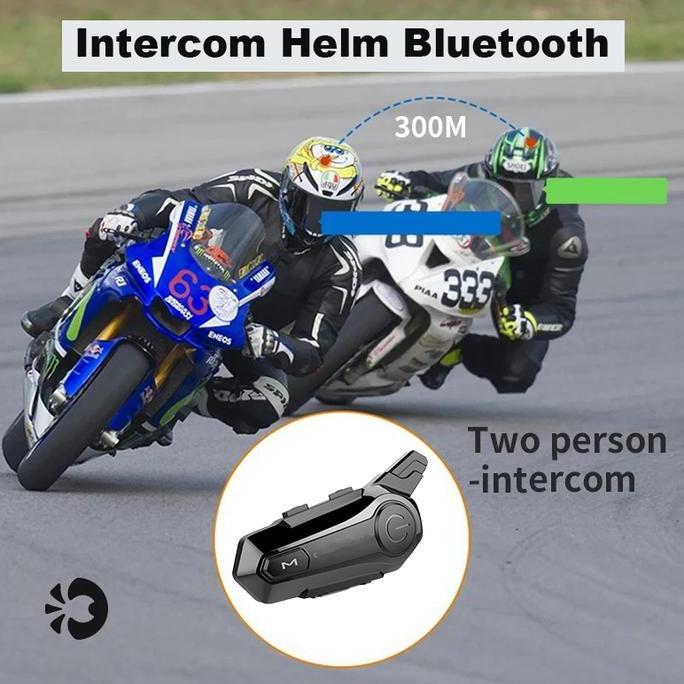 TERMURAH - Intercom Helm Motor Bluetooth 5.0 Waterproof Intercom 2 arah