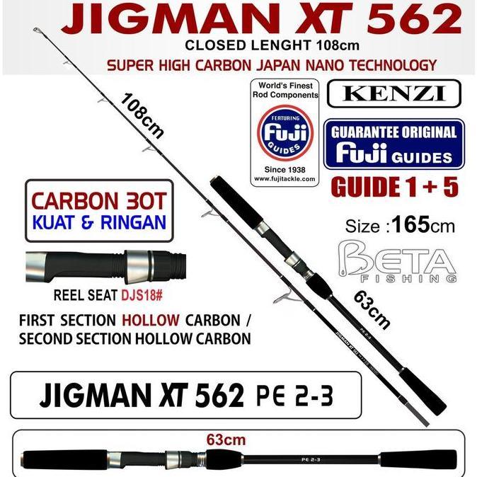 TERBARU - KENZI Rod Pancing Jigman XT 562 Fuji Joran Laut