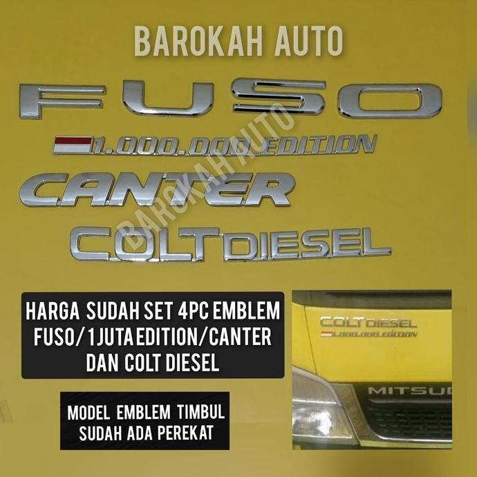 TERBARU - logo mobil emblem set fuso 1 juta edition canter colt diesel harga 4pc