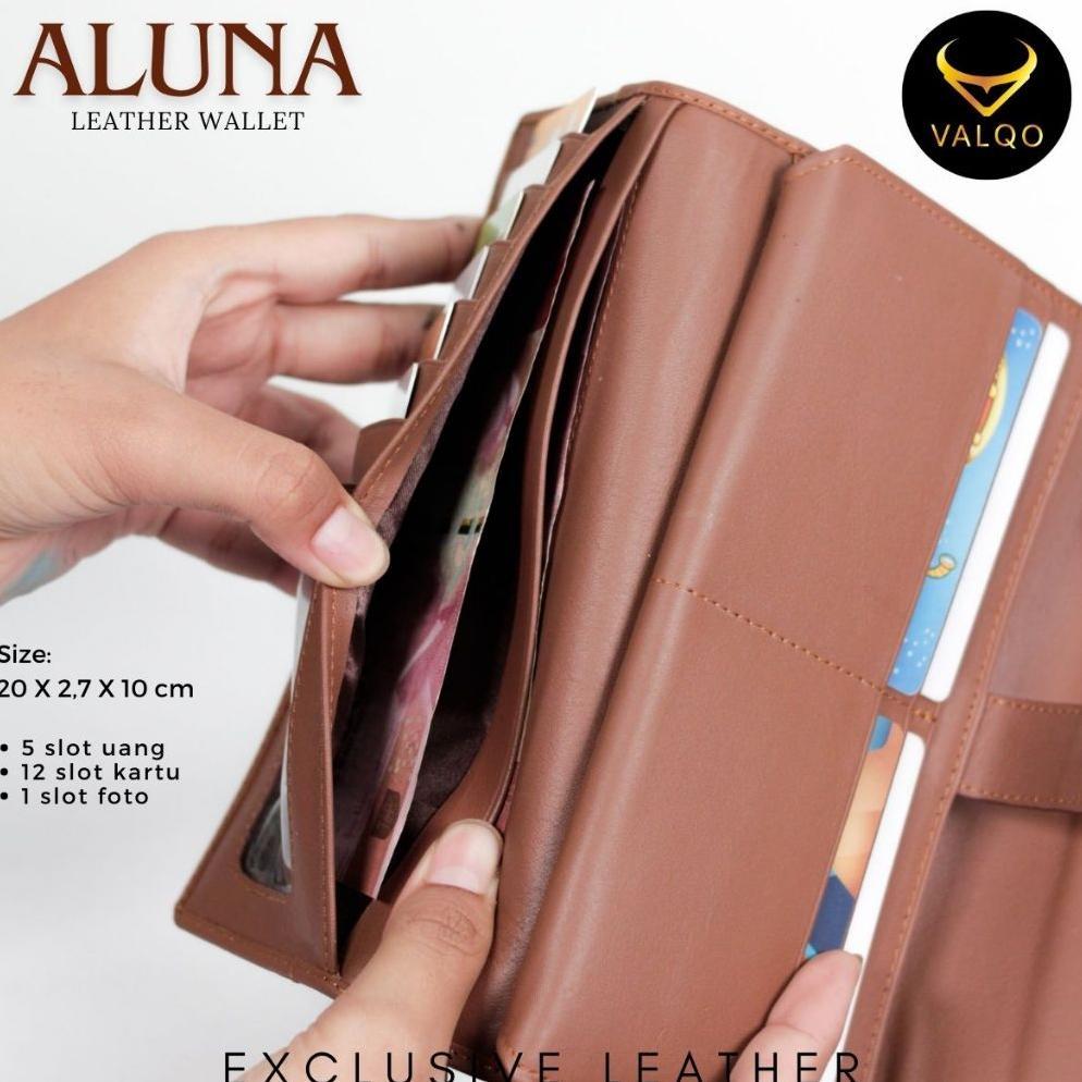 Best Seller Valqo Aluna Dompet Kulit Kulit Sapi Dompet Wanita Perempuan Dompet Panjang Dompet Kartu