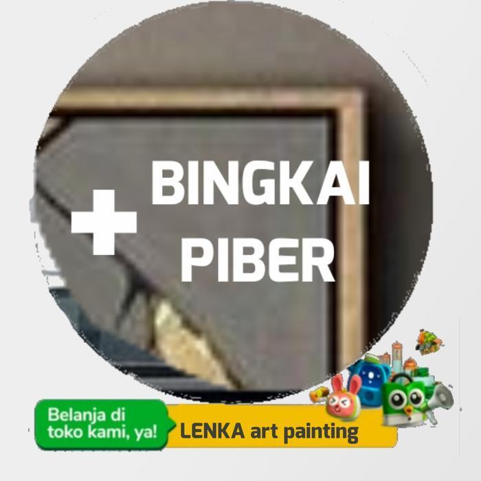 lukisan abstrak 100 x 70 cm + bingkai viber
