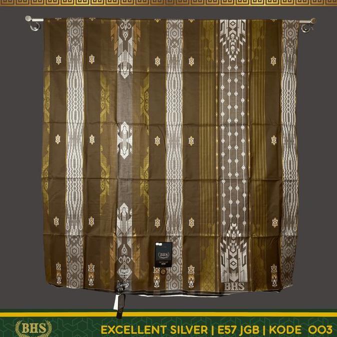 Murah Sarung BHS Excellent Silver Motif E57 JGB Jacquard Gunung Bahan Mercerized Cotton Halus dan Le