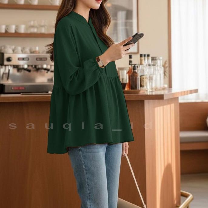 Flash Sale Arina Blouse Katun Rayon Crinkle / Blouse Muslim Wanita