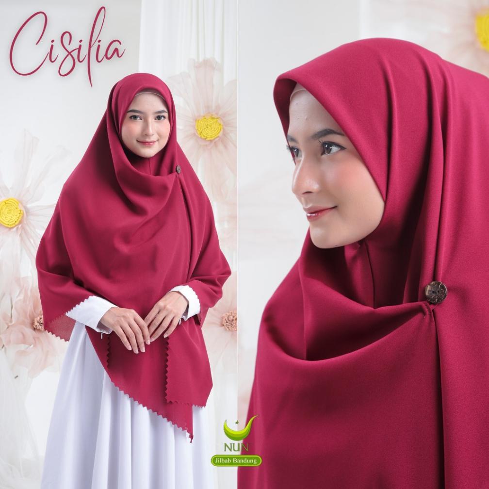 Spesial Ramadhan Jilbab Cisilia NUN JILBAB / Segiempat instan kancing non pet / segiempat instan 130