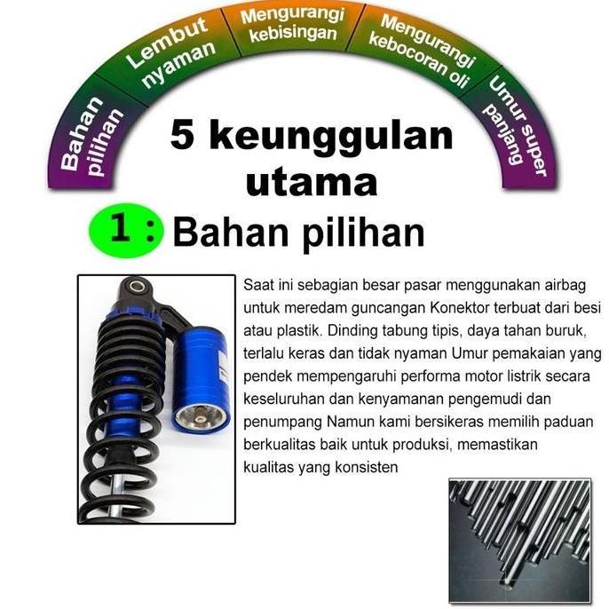 KUSUMORO Shock Motor Belakang Shockbreaker Tabung Atas 310MM 330MM Universal Matic Adjustable Empuk 