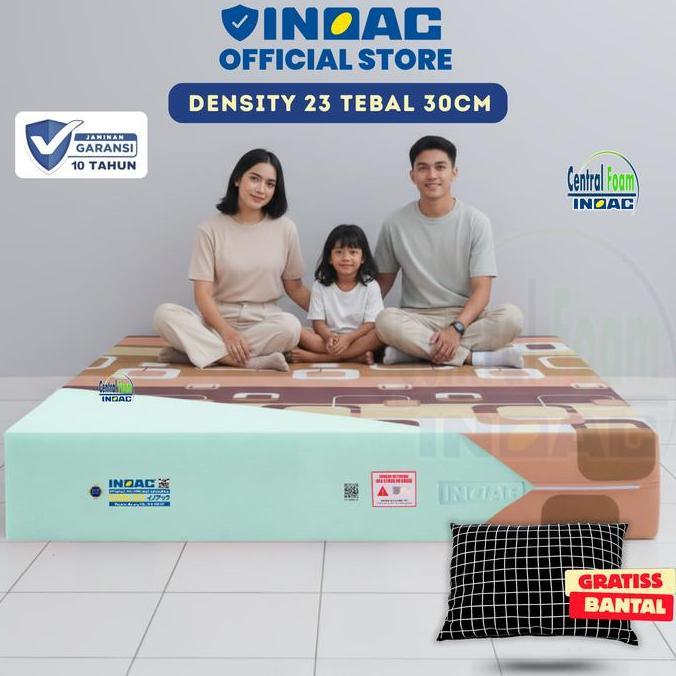 Kasur Busa INOAC Tebal 30 cm EON Density 23 - FREE BANTAL - Ukuran 80x200, 90x200, 100x200, 120x200,