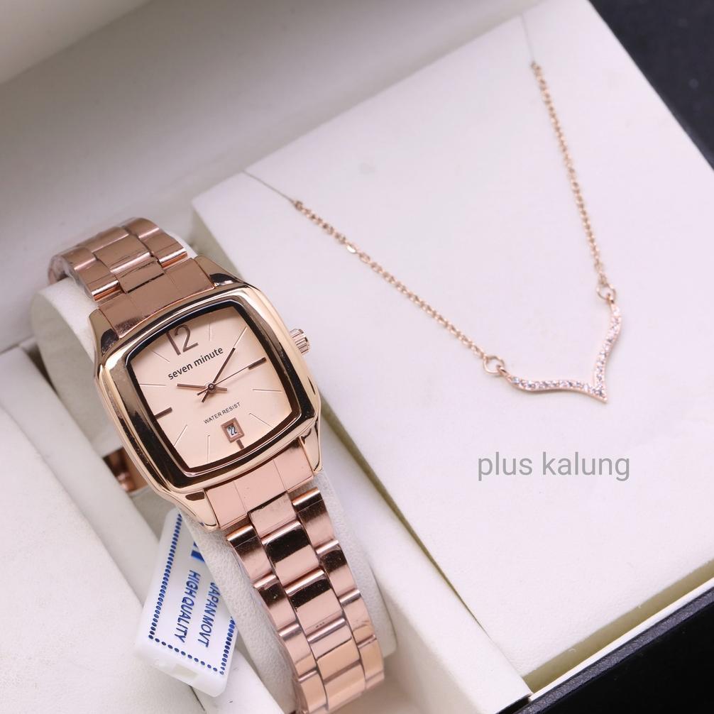 (SEVEN MINUTE ) Jam tangan original wanita SEVEN MINUTE M704 plus kalung premium