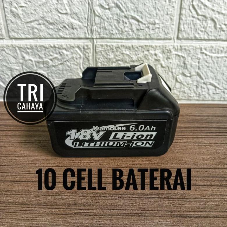 TERBARU 2026 Kamolee 18V 6 Ah Baterai Bor Corsless Kamolee Batre Bor Impact Gerinda Kamolee