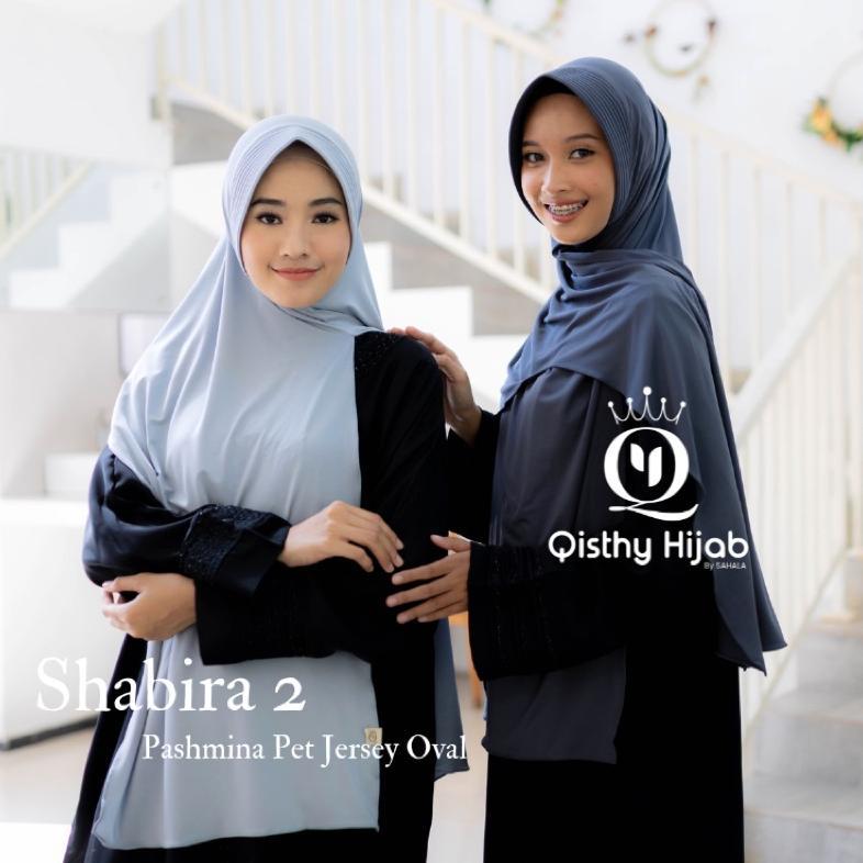 Promo Bukber QISTHY HIJAB - SHABIRA2 Pashmina Ped instan Jersey Oval / Qisthy Hijab by Sahala
