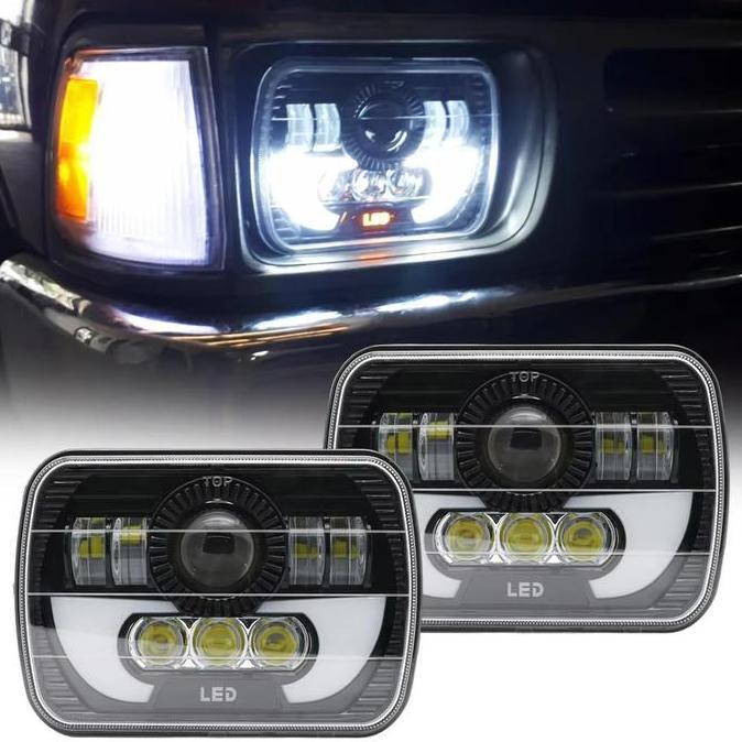 QINGACHO Lampu Depan  5 x 7 Inci Dipimpin l300 60watt 8 LED Headlamp Lampu Led Laser driving Lampu D