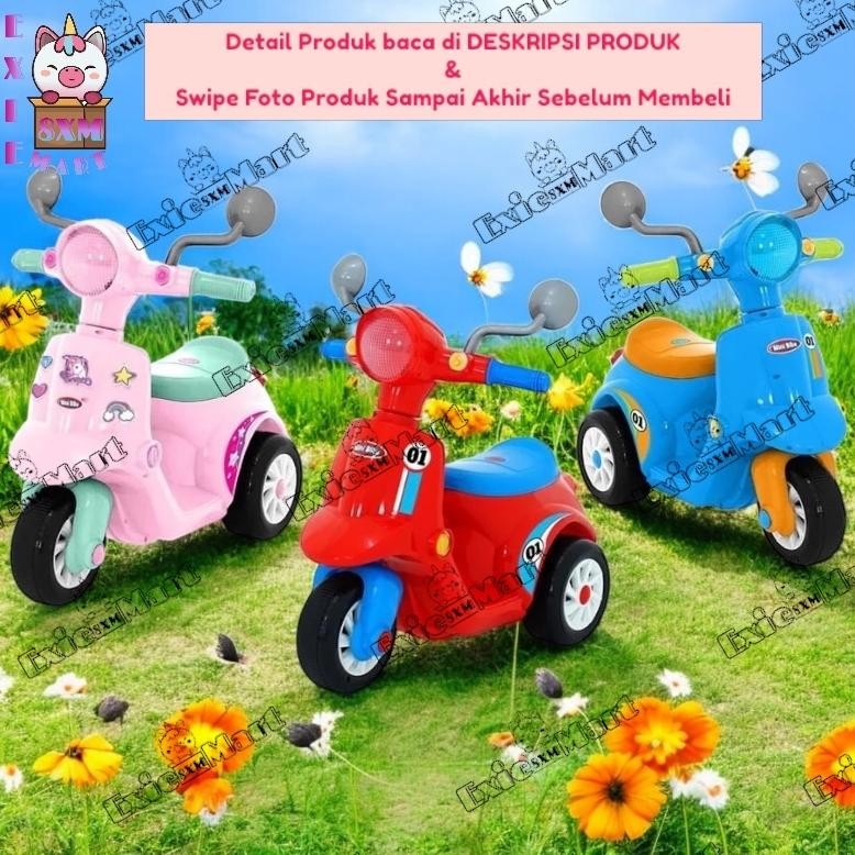 MAINAN ANAK MOTOR ANAK MINI BIKE VESPA ADA LAMPU DAN MUSIK [SHP691] - MAINAN MOTOR-MOTORAN SCOOTER S
