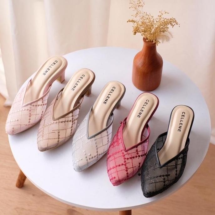[Cellene] Clay Lace Heels Shoes Wanita