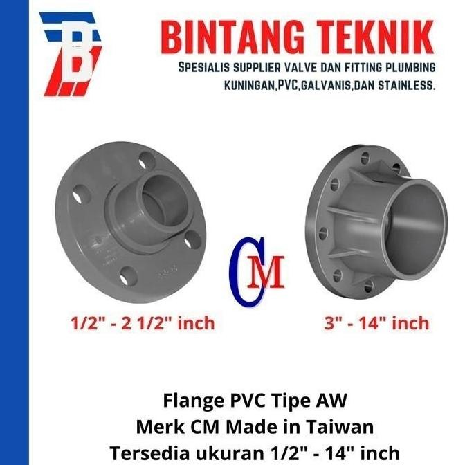 Flange 12" inch PVC AW Merk CM Taiwan