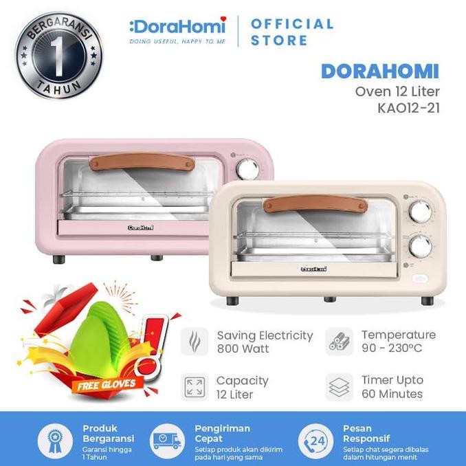 Promo (COD) Dorahomi Oven listrik low watt electric Alat Pemanggang 12 Liter 800 Watt Pemanas Atas B
