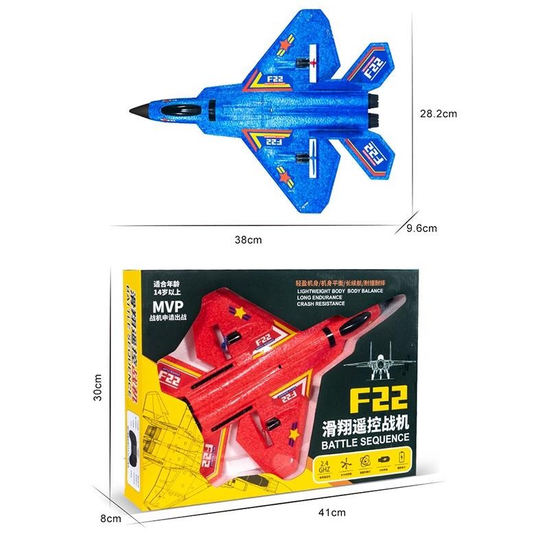 Wetech Mainan Pesawat RC F22 Terbang Remote Control LED Pesawat Glider Airplane Foam