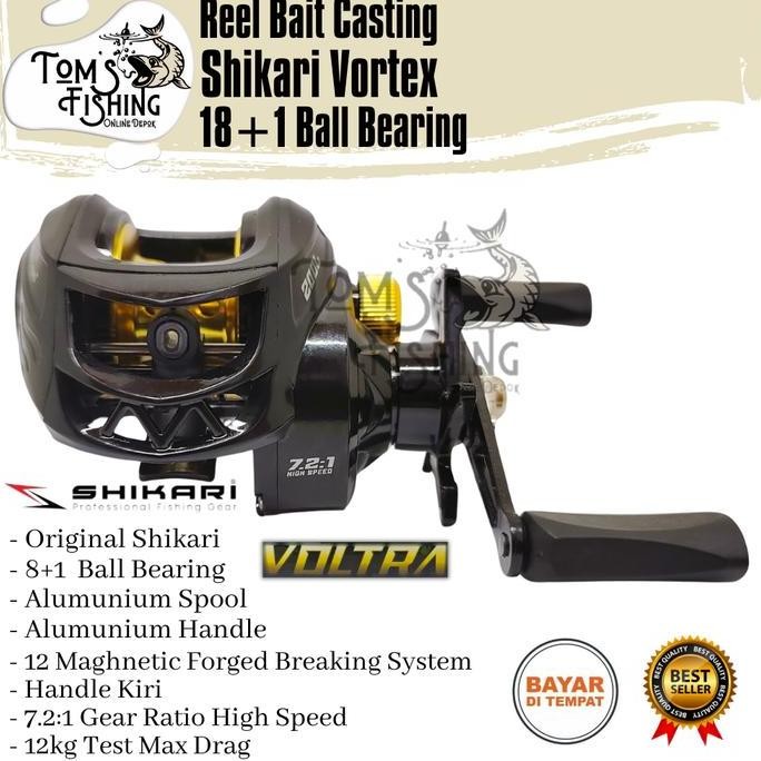 Reel Pancing BC SHIKARI VOLTRA 200L HS (18+1 Bearing) BaitCasting Power 12kg Murah - Toms Fishing