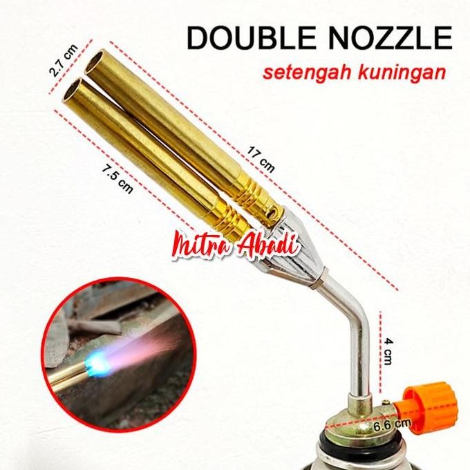 FUSHIGURO- Alat Blow Gas Torch / Kepala Las Double Kuningan - Kepala Gas Pemantik