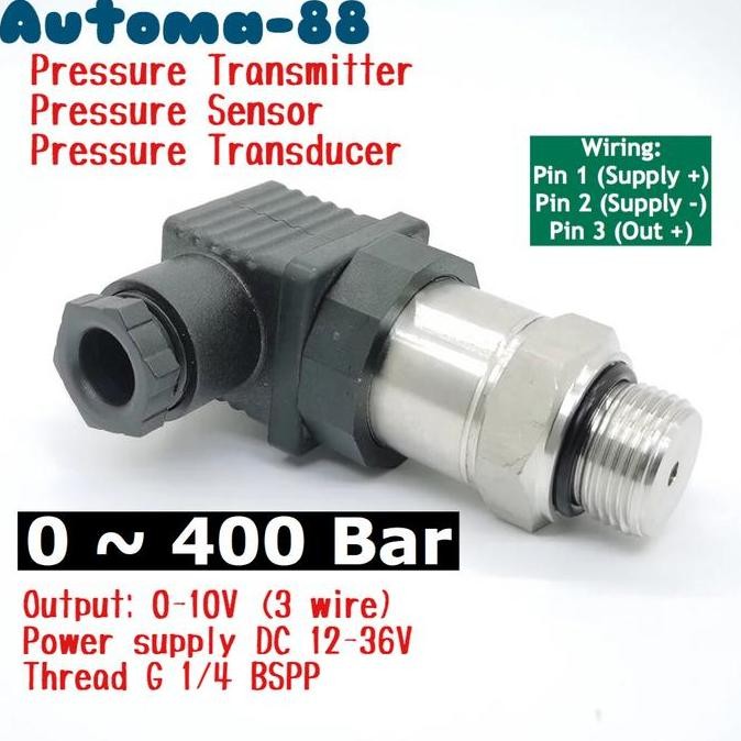 Ebayfash- Pressure Transmitter 0-400Bar Output 0-10V 3 wire DC 24V 400 Bar