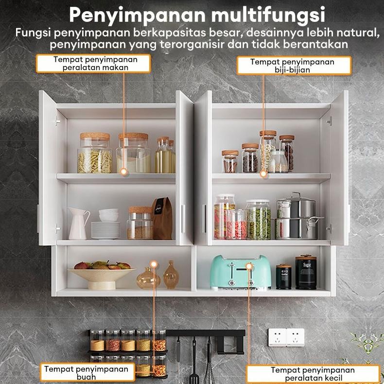 PROMO Kitchen Set 4 Pintu Minimalis Lemari Dinding Dapur Lemari Serbaguna Lemari Gantung Rak Bumbu D