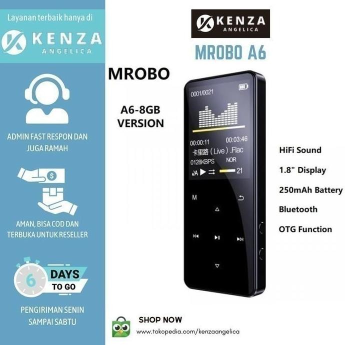 Awafash- MROBO A6 8GB - MP3 MP4 Digital Audio Player Lossless HD FLAC