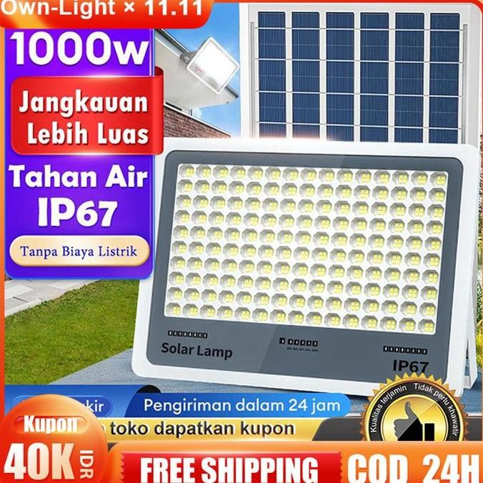 CAVERLY- Ready stockLampu Tenaga Surya Lampu Tenaga Surya Saat Malam Hari Lampu Tenaga Matahari 3000