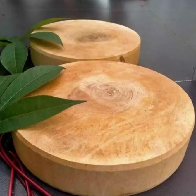 talenan daging kayu diameter 50cm - talenan kayu bulat - alat dapur -