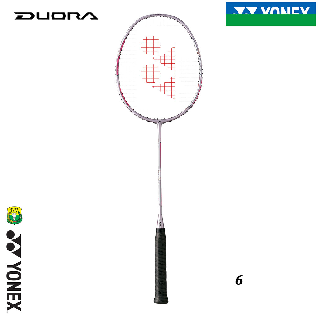 Bulu tangkis Racket-Badminton YONEX DUORA 6 Karbon Lengkap Individu 4U 26Lbs 83g Made In-Japan