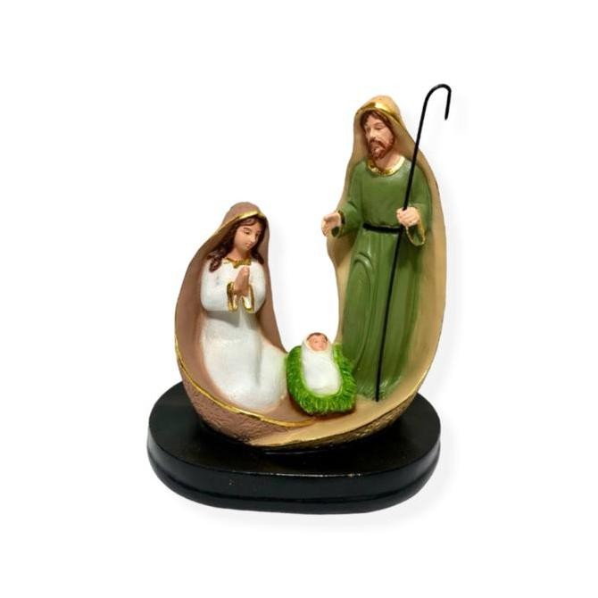 Patung Kelahiran Yesus Coklat Tongkat Patung Rohani Bayi Yesus Lahir Pajangan Patung Natal KUN