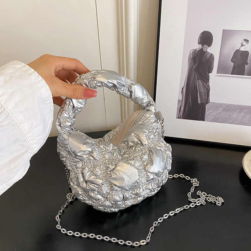 Tas Kecil Lipit Awan Santai Serbaguna Mini Dumpling Tas Selempang Tas Tangan