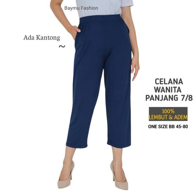 Promo Celana Wanita Harian Jumbo Ada Kantong Legging Lejing / Celamis Celana Dalaman Gamis Adem Lemb