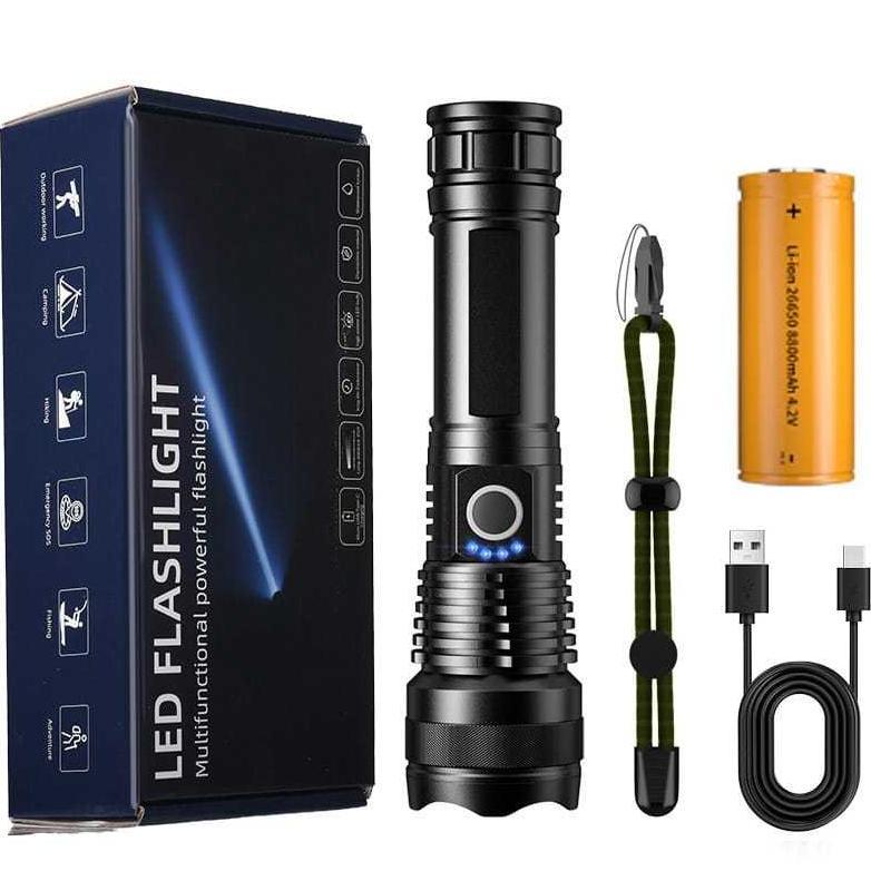 SENTER LED X71 - ZOOM JARAK JAUH - BATERAI 26650 -- RECHRAGEABLE Senter