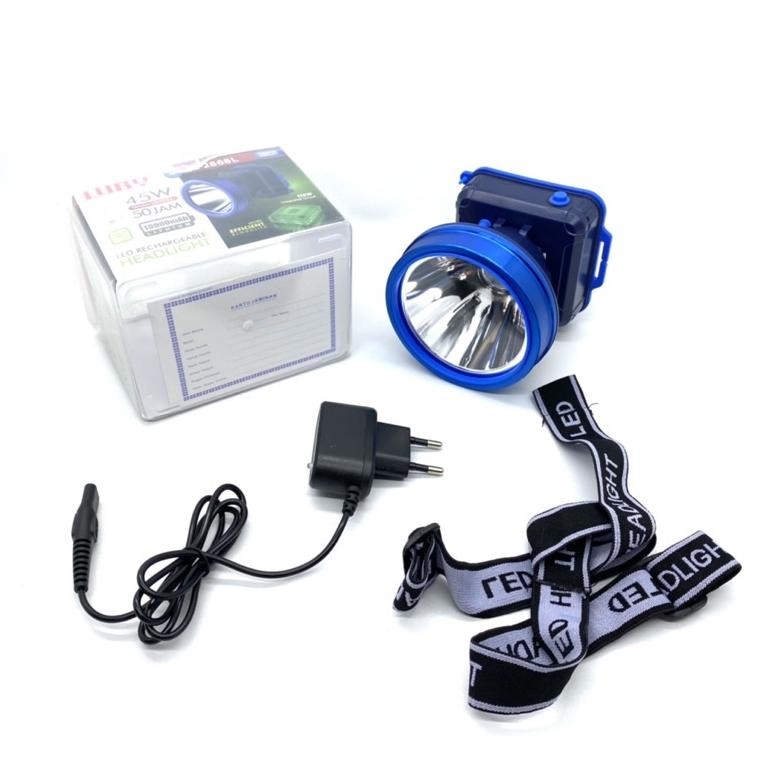 Luby L-2868 Senter Kepala 45 Watt Baterai 10000 Mah Senter